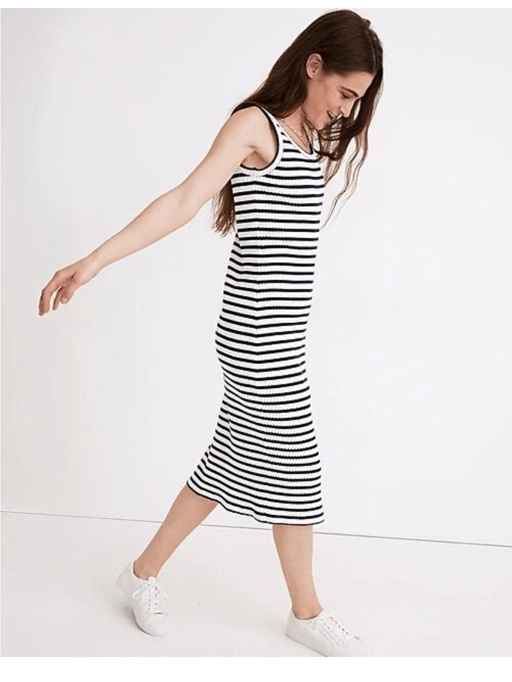 Madewell Coastal Striped Ribbed Knit Dress